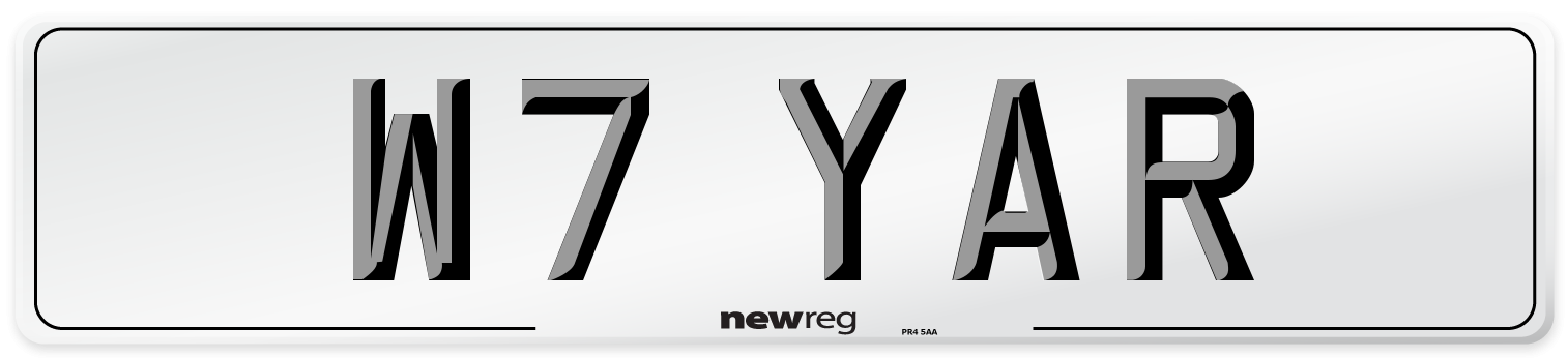 W7 YAR Number Plate from New Reg